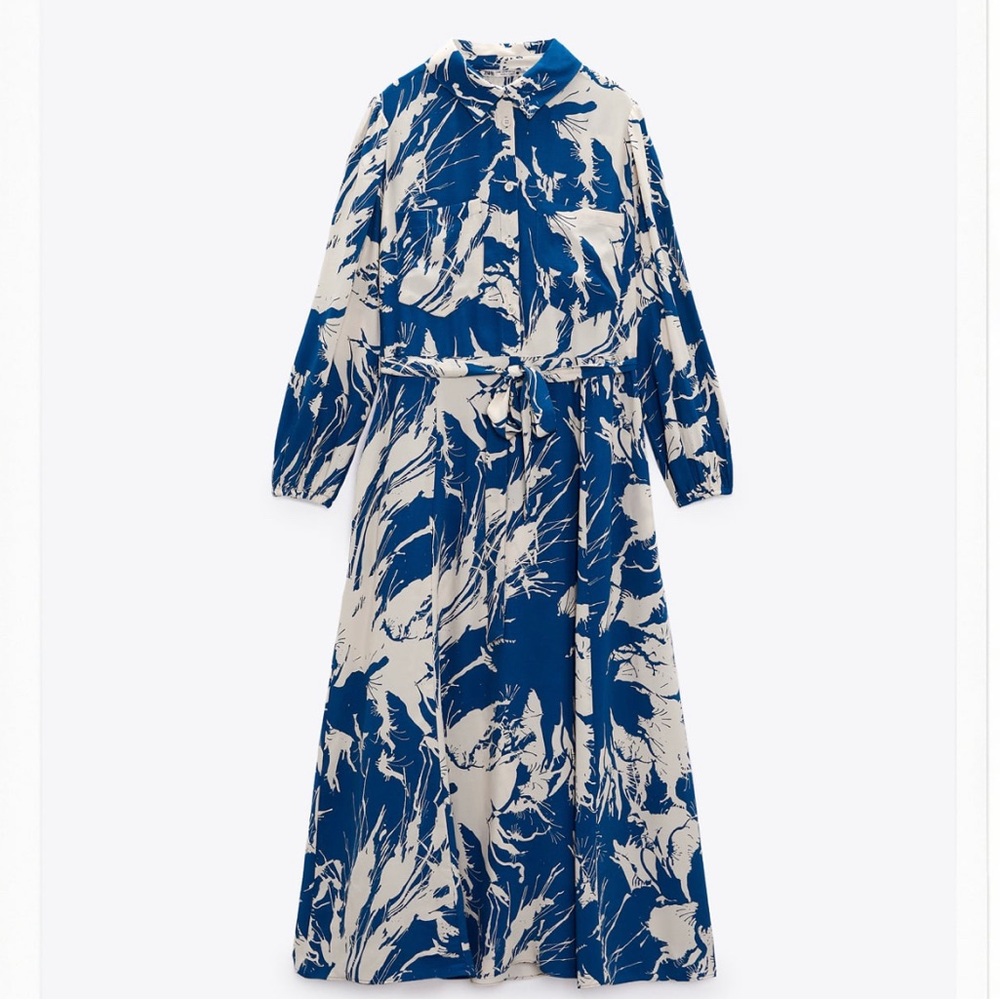 NWOT ZARA Printed Midi Dress